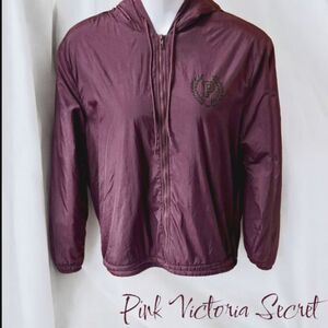 PINK VICTORIA SECRET Warm Maroon Hooded Sherpa Jacket Size M/L